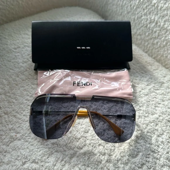 Fendi Gray Shield Sunglasses